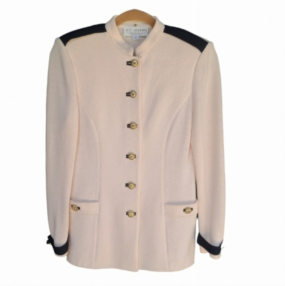 St John Collection Jacket Size 2 Cream Ecru